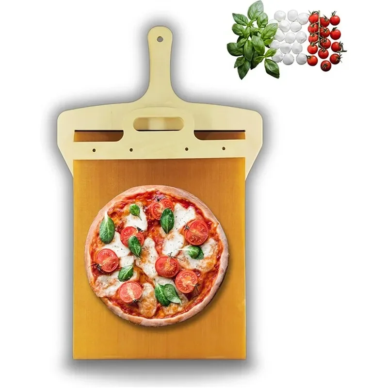 Pelle à Pizza Coulissante Magique Antiarina, Spatule avec Manche en Bois,  Lève-Gâteau, Transfert Escalade, Cuisine - AliExpress