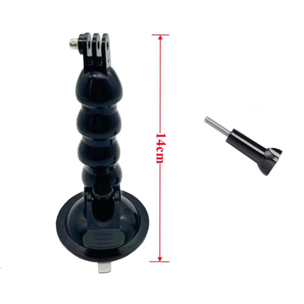 Versatile Windshield Suction Cup Mount with Flexible Clamp Arm for Cameras and Smartphones