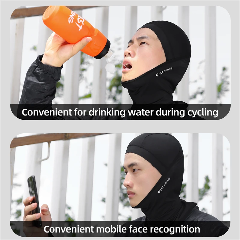 WEST BIKING Cycling Caps Summer Men's Motorcycle Balaclava UV Protection Anti-slip Hiking Full Face Mask Cooling Sport Gear