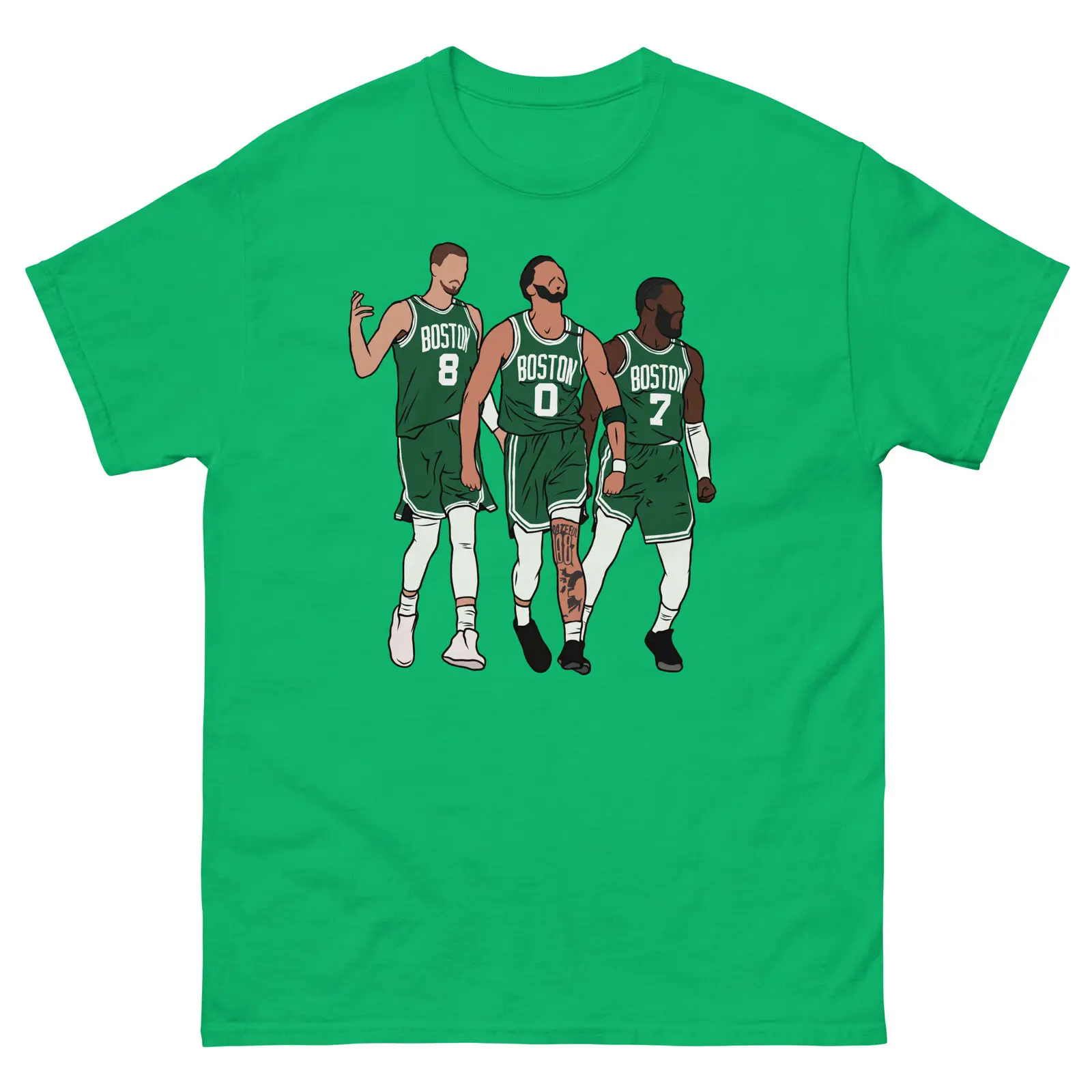 Женская и коричневая футболка Boston Big 3