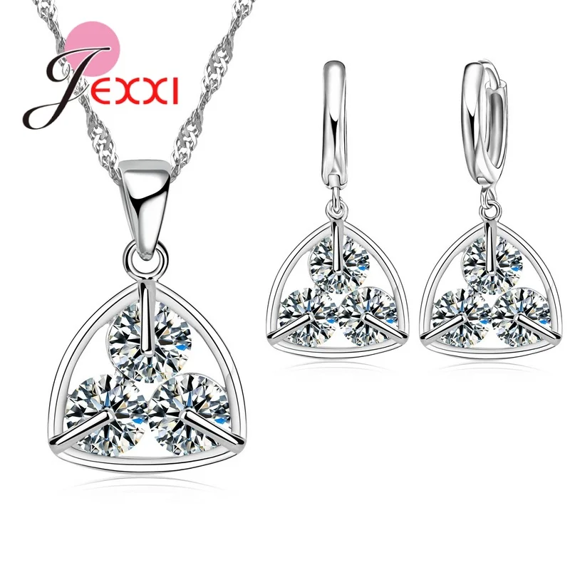 Silver Jewelry Set Jewelry Set Silver Jewelry 925 Sterling Silver Cubic Zirconia Cross Butterfly Heart Star Necklace Drop Earrings Jewelry Sets