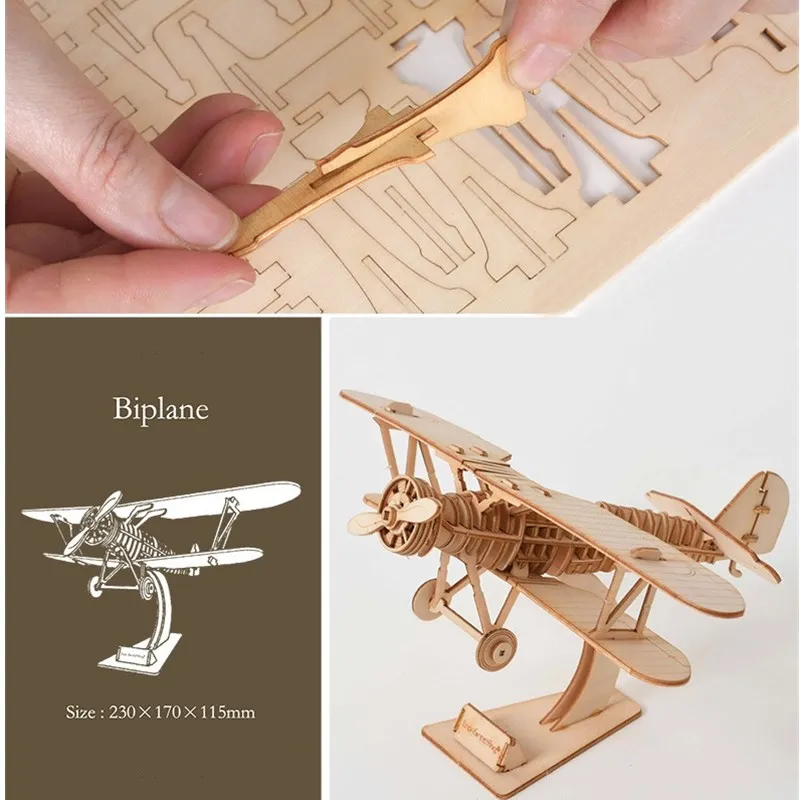 3D Wooden Puzzle Toy para crianças, DIY Sailing Ship, Train Airplane, Assembly Model Kits, Desk Decoration for Kids, Laser Cutting