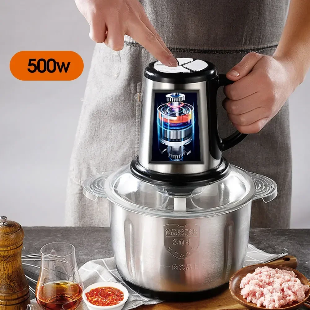 Electric Food Processor Chopper 3 Speeds 5L Blender Meat Grinder For Babyfood Vegetables Onion Garlic Mincer Kitchen Appliances 2