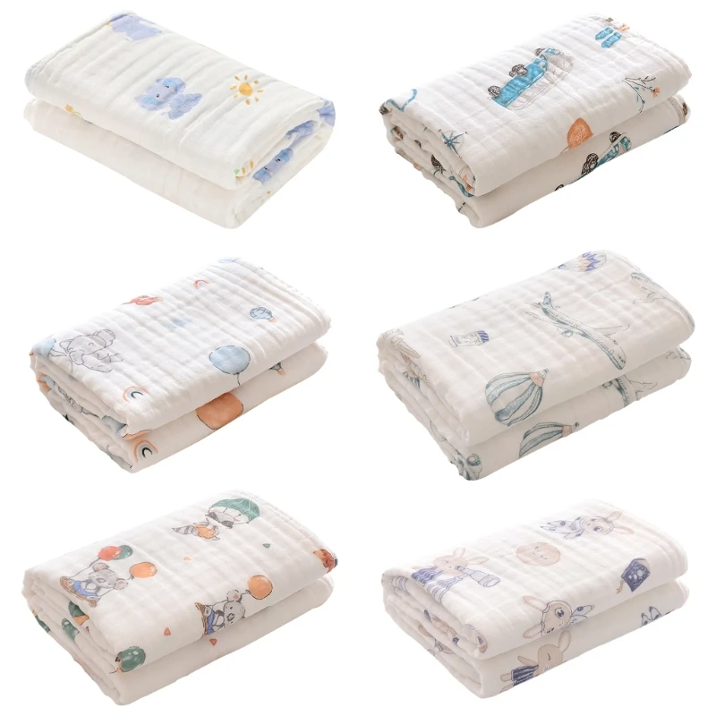 

67JC Cotton Infant Towel 6 Layers Childrens Bath Towel Baby Towel Ultra-Absorbent Baby Stuff Breathable Newborn Towel Blanket