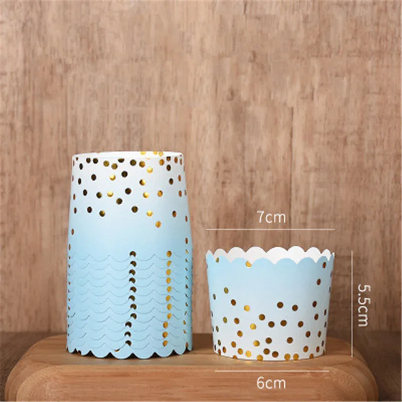 Golden Pink Dot Paper Cupcake Liner