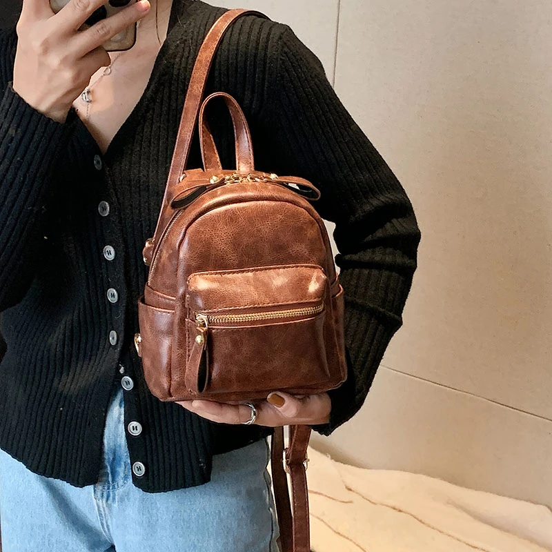 

British Style Women's Lady Fashion Backpack Zipper Design Handbag Satchel Totes Travel Shoulders Bag Female Woman Packsack Bag