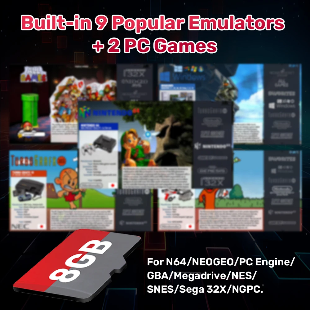 Scheda TF da gioco con giochi retrò 3168 e 2 giochi per PC per Rog Ally/Rog Ally X/GPD WIN4/LEGION GO/WIN PC e laptop Scheda da gioco da 8 GB Plug & Play 6