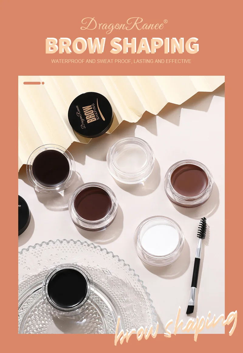 Description Picture 2 of item6 Color Eyebrow Styling Cream Shaping Gel Soap Wax Tint Brow Lift With Brush Waterproof Long Lasting Natural Look