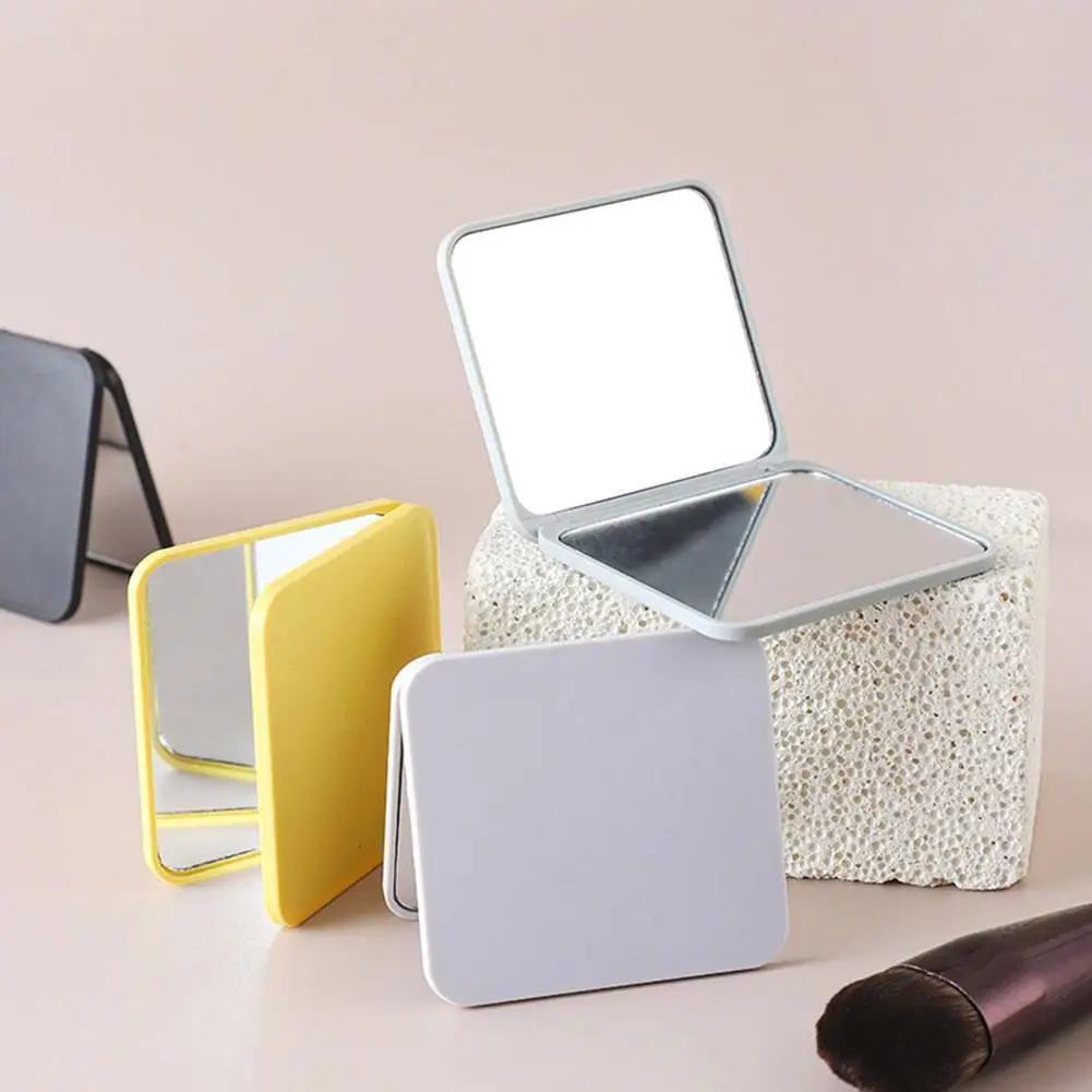 

2-face Makeup Mirror Square Portable Cute Girl's Gift Hand Mini Magnifying Mirror Pocket Double-sided Makeup Mirror Compact