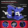 Heavy Duty Bench Vise 4.5 Inch: Table Clamp Woodworking Vice Press Drill Tools Workbench Wood Metal Pipe Work Shop Block Swivel 3