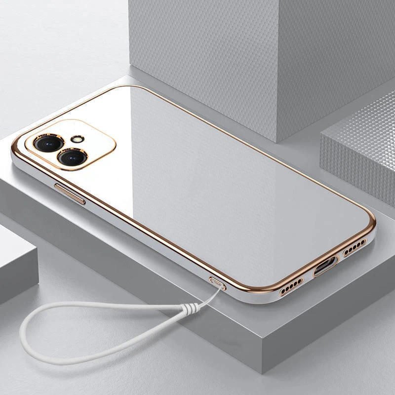 Luxury Square Plating Shockproof Phone Case for Samsung Galaxy Models