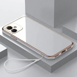 Luxury Square Plating Shockproof Phone Case for Samsung Galaxy Models (Gs6D White)