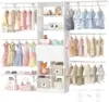 Closet System - 4.75-8FT Closet Organizer System with Wooden Drawers & Cube Storage Organizer, Up To 96" Closet Systems for 1