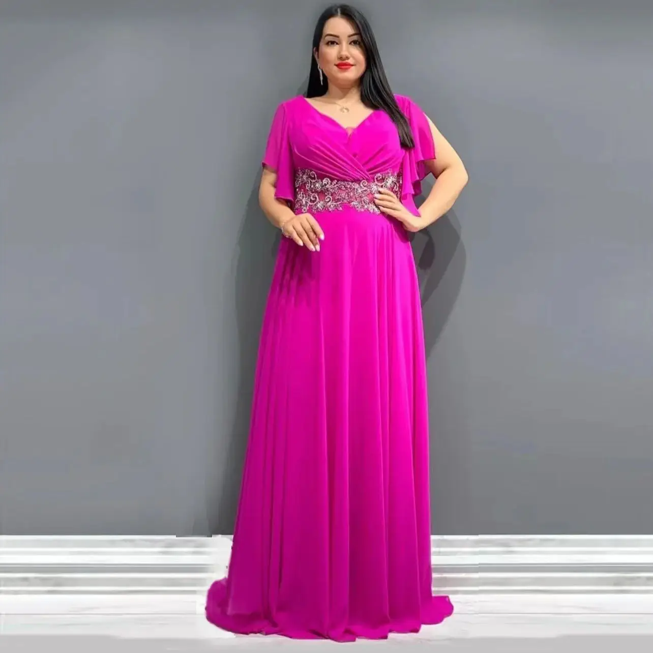 Plus Size African Party Dresses for Women 2025 New Fashion Dashiki Ankara Sequin Wedding Gowns Elegant Turkey Muslim Maxi Dress