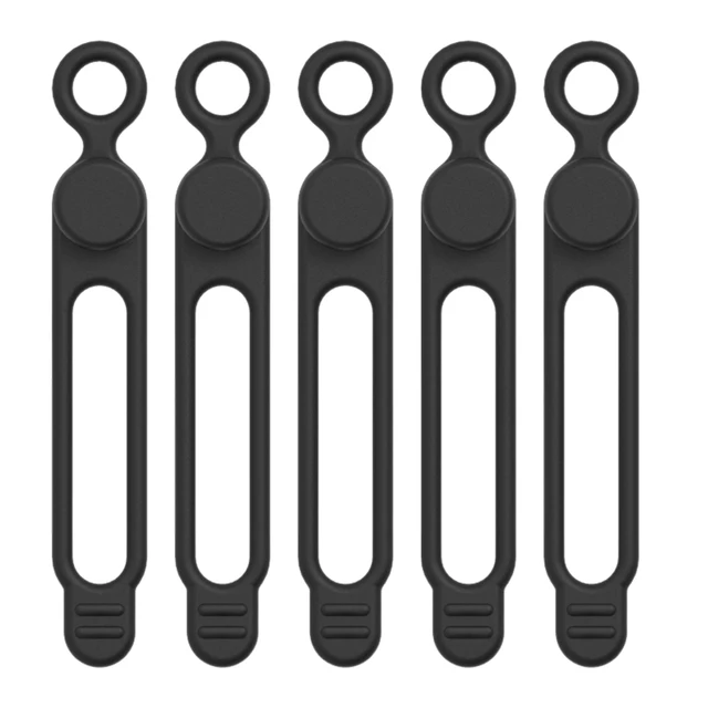 5 Pieces Cord Ties Silicone Cable Wire Ties Buckle Design Reusable Soft