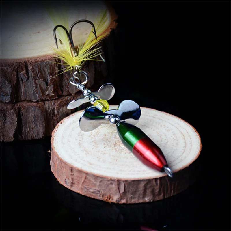 Rotating Spinner Sequins Fishing Lure 10g/7cm Wobbler Bait Avec Materiel De Peche Pour Achigan Truite Perche Brochet