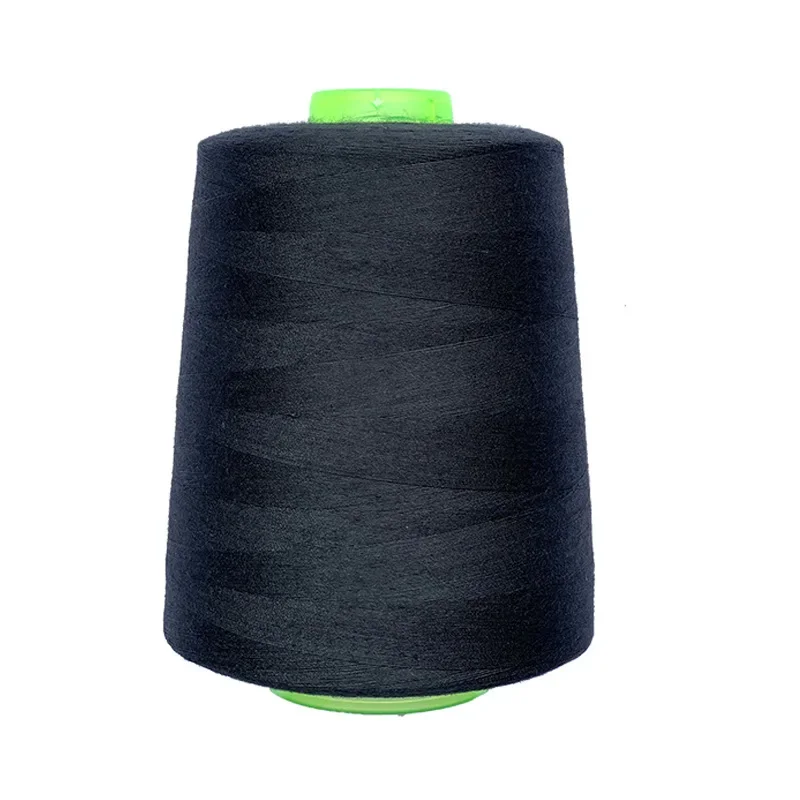 High-Speed 8000 Yards Polyester Sewing Thread Clothing Manufacturing Plain Weave Tower Line Black And White Fabric Accessories