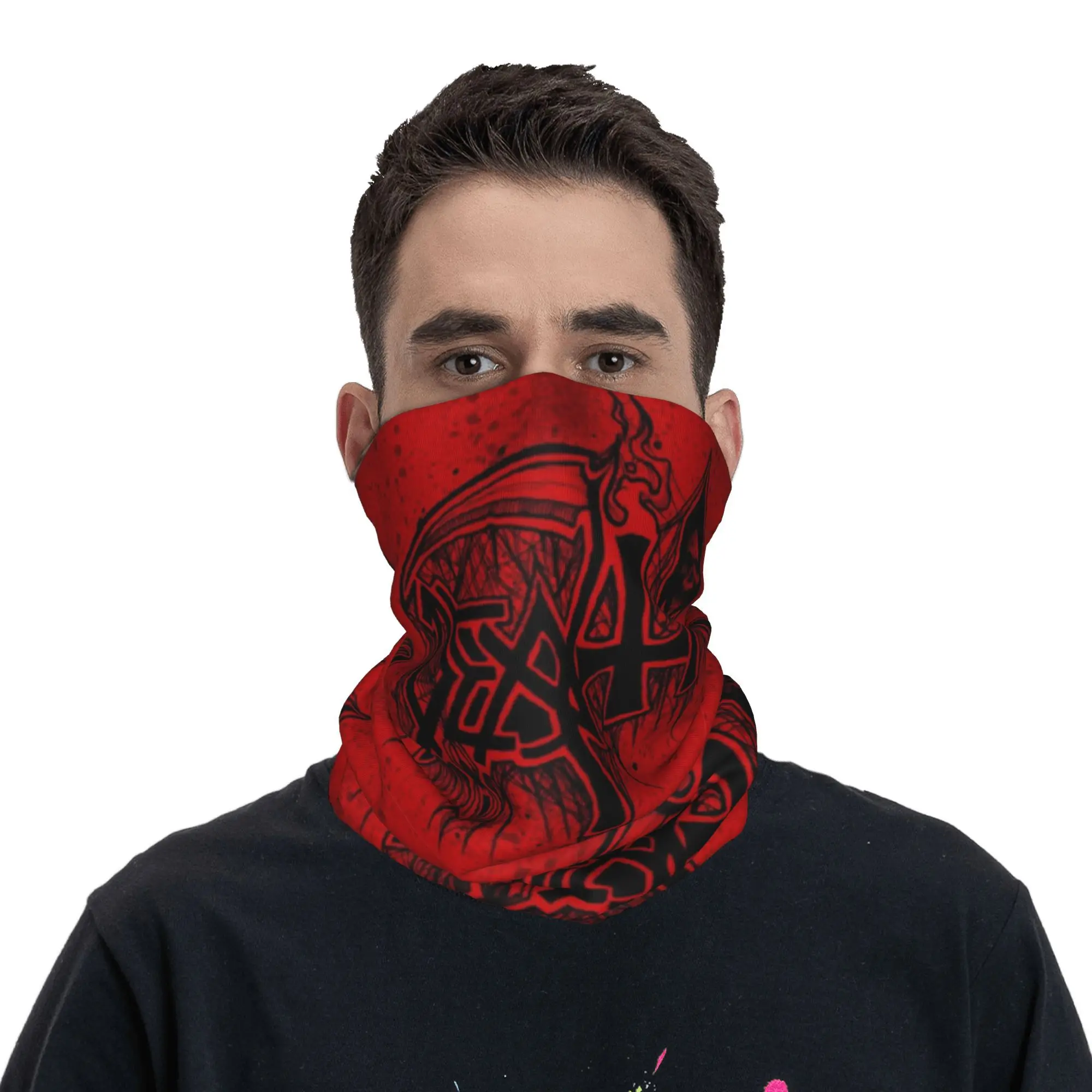 D-Deathes Metal Brand Bandana Neck Gaiter Windproof Face Scarf Cover Women Men Headband Tube Balaclava