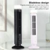 Table Fan Bladeless Fan Bladeless Tower Fan 90 Degree Oscillating Quiet Portable USB Desk Fan with Light for Home Bedroom Office 5
