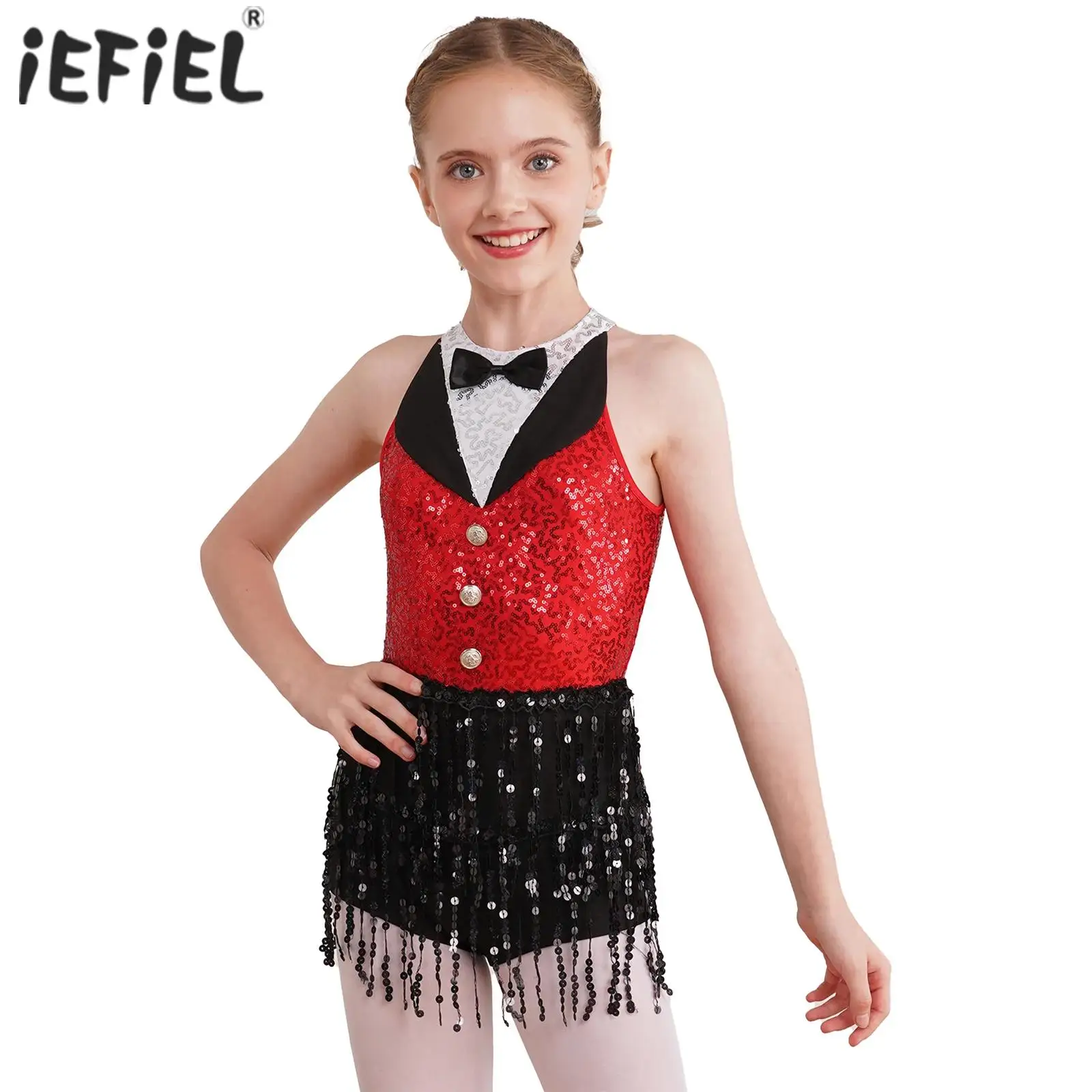 Sequin Hip-Hop Jazz Dance Costume Set - Performance & Halloween Outfit