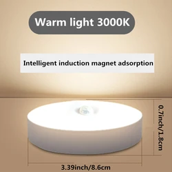 Magnetic Rechargeable LED Night Light with Motion Sensor, Dimmable White/Warm Light (Baiguang)
