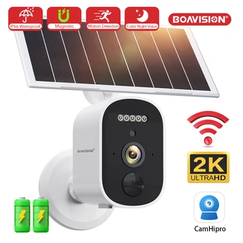 2​K 3MP FHD WIFI Battery Camera built-in 2*18650 Battery Color Night Vision Magnetic Base Two Way Audio Security Camera 1