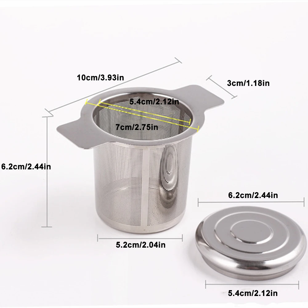 Stainless Steel Tea Infuser Mesh Strainer with Lid Tea Steeper to Steep Loose Leaf Mesh Filter Strainer Accessory