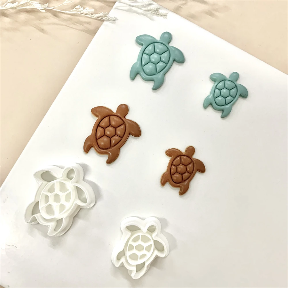 Embossed Turtle Polymer Clay Cutter Ocean Style Polymer Clay Mold Sea Turtle Shape Earrings Cutting Jewelry Molds Making Tools for Polymer Clay Cutter