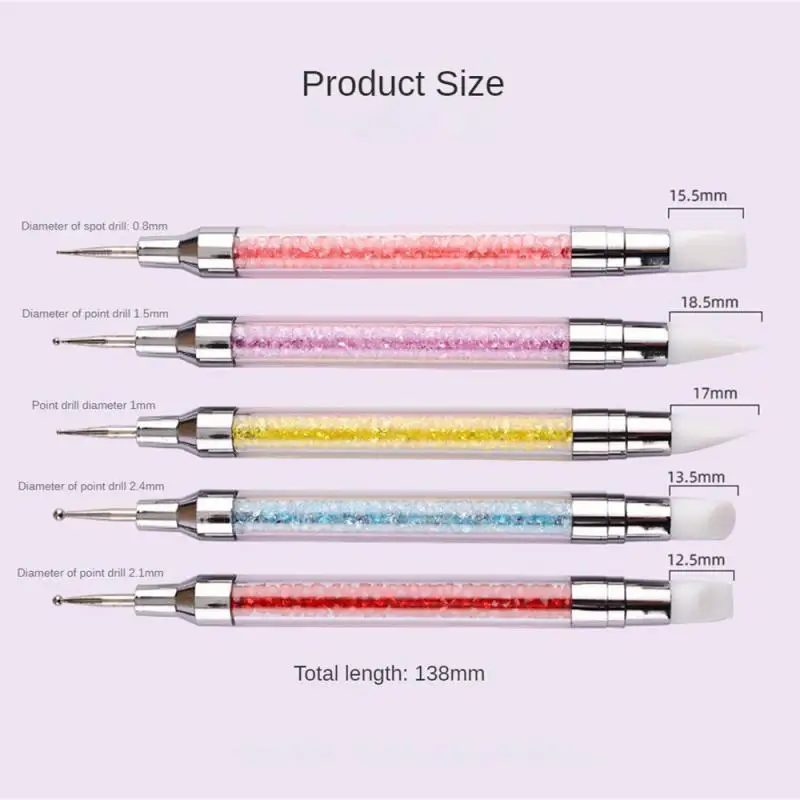 Rhinestone Pen Multi-function Bright Colors Easy To Use Double Head Design Create Complex Nail Designs Homemade Nails Innovation 3