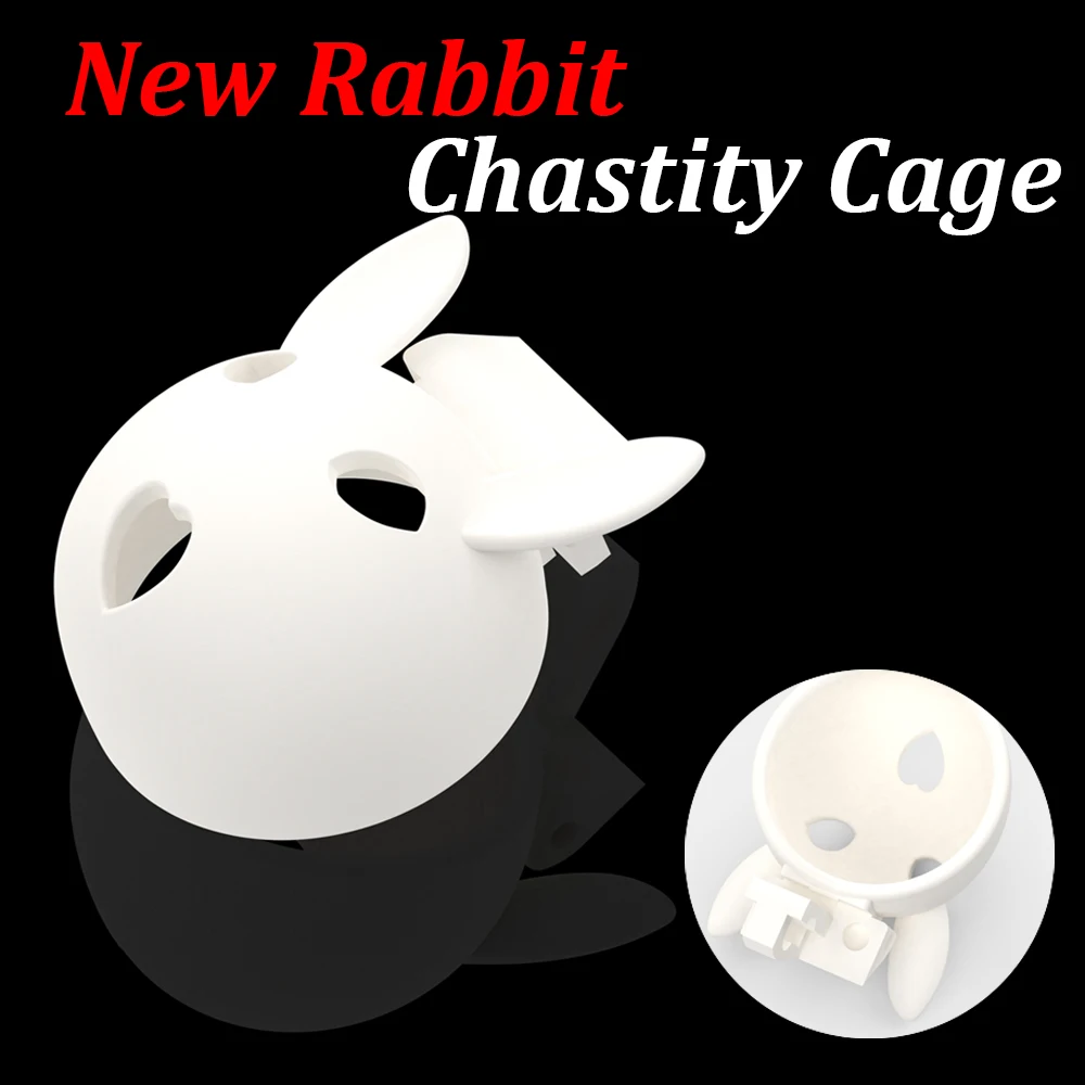New Rabbit Chastity Cage Anti-fallout Comfortable Restraint Chastity Lock Device with 4 Sizes Cock Ring Gay Sex Toys Adult 정조대