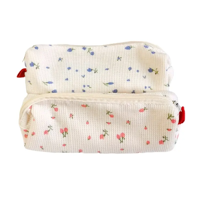 Pencil Case Kawaii Floral Fresh Style Small Flowers Pencil Bag Cute Simple Pen Bag Storage Bags School Supplies Stationery Gift