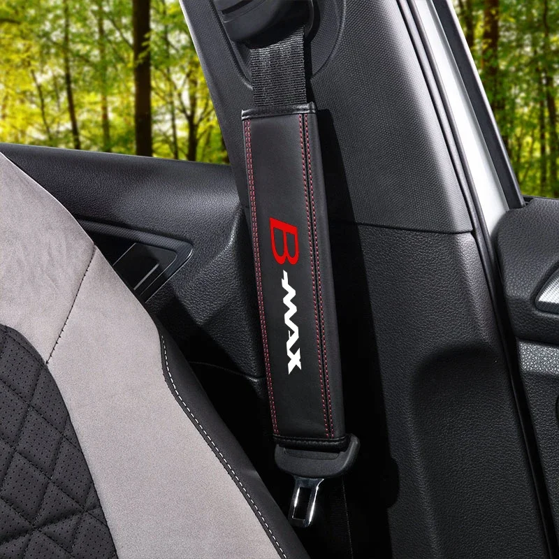 Cowhide Car Interior Seat Belt Protector Cover 1pc For Ford focus bmax smax cmax Auto Accessories seat belt covers seat belt protector