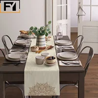 Boho Decor Mandala Flowers Texture Linen Table Runners for Dining Table Wedding Decor Home Party Decor Table Runners 3