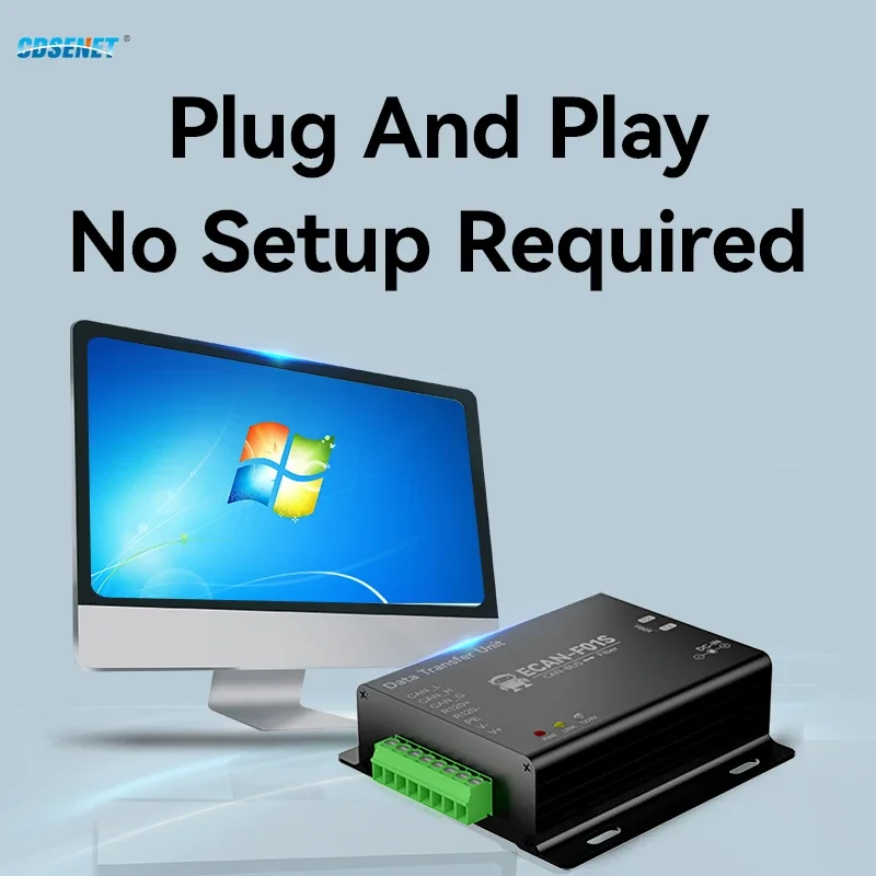 CAN 광섬유 무선 트랜시버, CANBUS CDSENET ECAN-F01S, 고속 데이터 변환, 전송 속도 5k-1m, 20km, 1 쌍