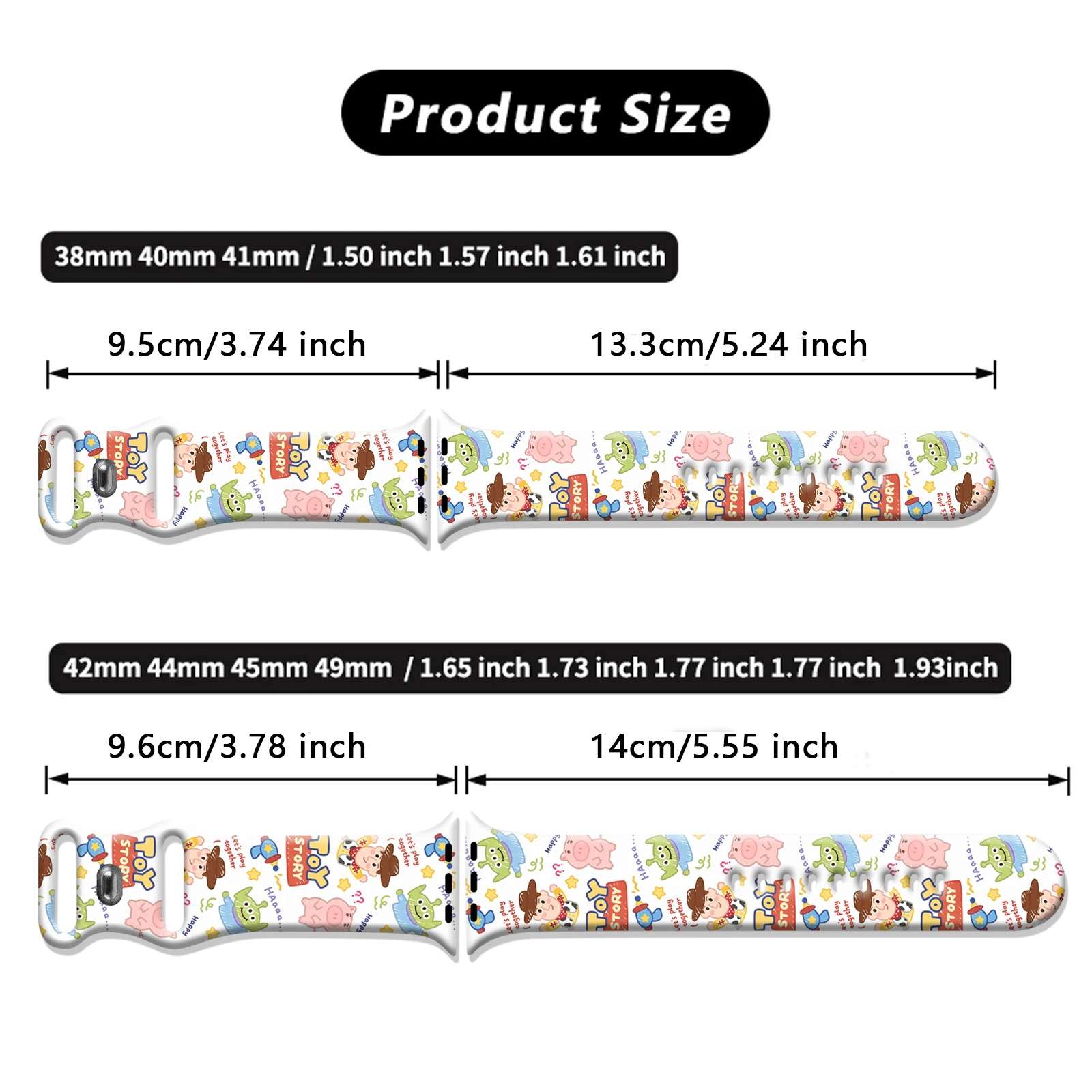 디즈니 토이 스토리 인쇄 스트랩 Apple Watch 10 9 8 7 iWatch 용 실리콘 밴드 교체 가능 팔찌 46mm 44mm 42mm 41mm 40mm