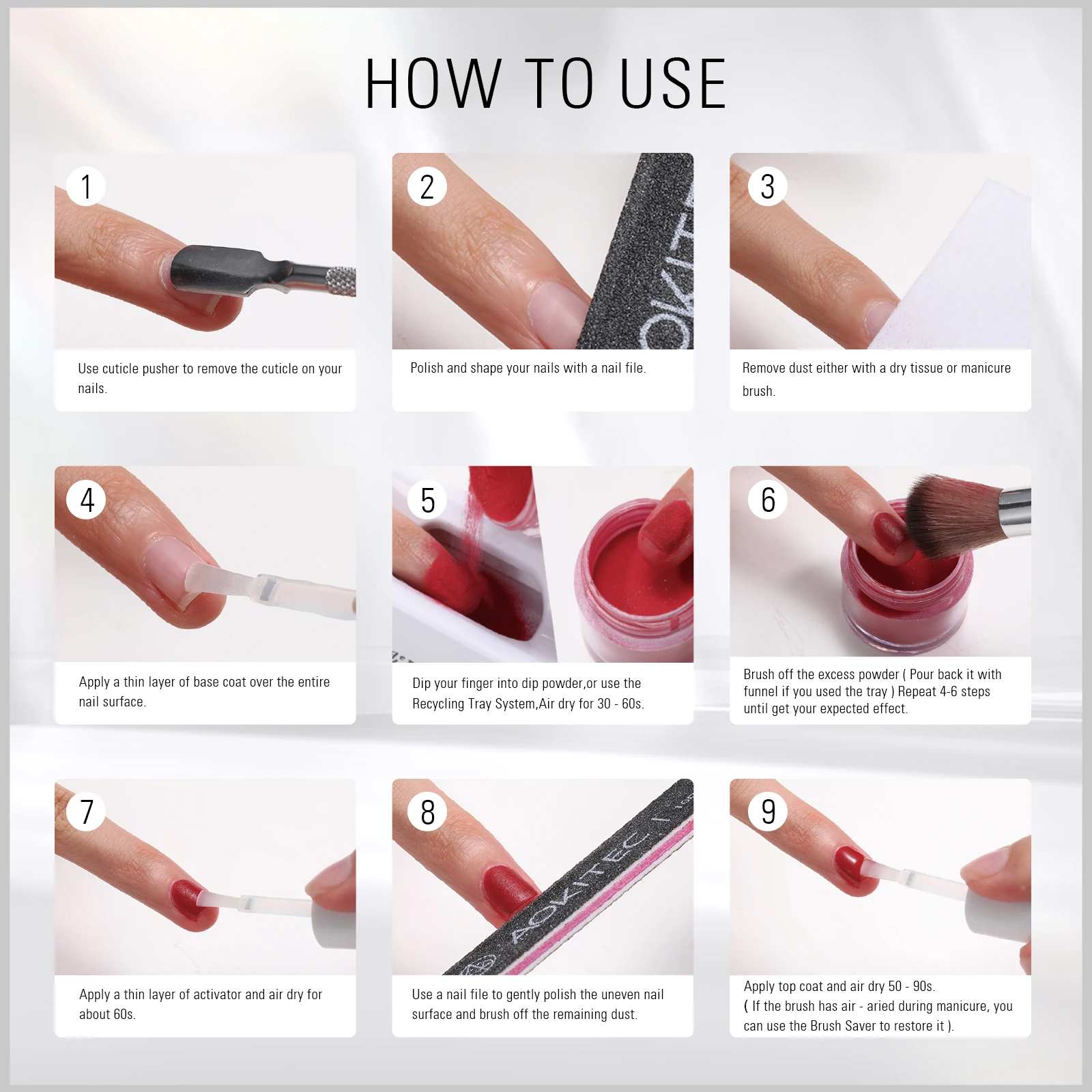 Aokitec 15ML Top Coat Nail Gel Glue 1PC Curing for Dipping Powder Function Gel Soak Off Varnish