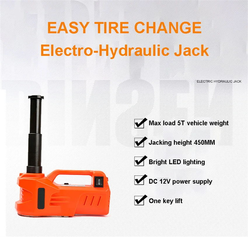 12v 5ton 180w Rated Power 13a Max.current Car Electric Tire Lifting Car