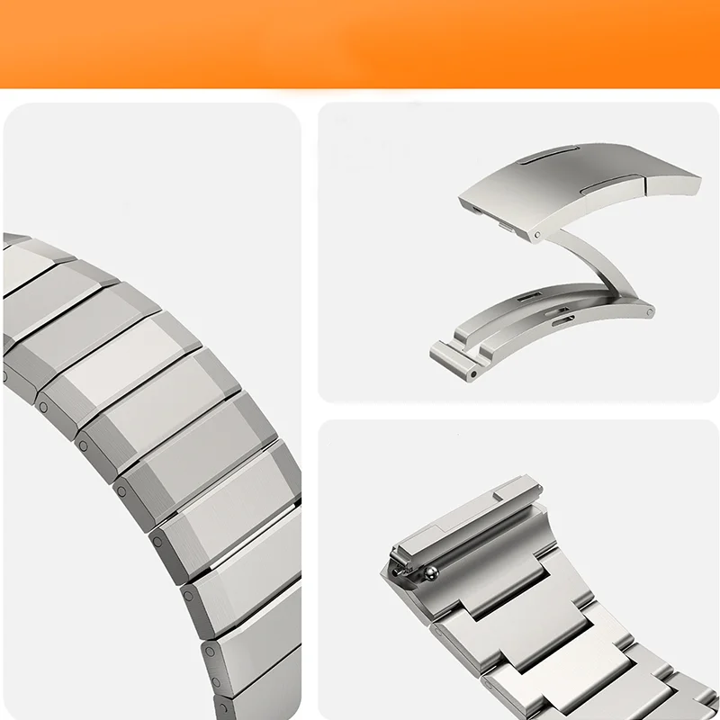 Luxury Titanium Alloy Strap - Premium Metal Bracelet, No Gaps Design