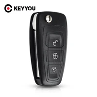 KEYYOU New 3 Buttons For Ford Focus Fiesta 2013 Fob Case with HU101 Blade Flip Folding Remote Key Shell Fob Case 1