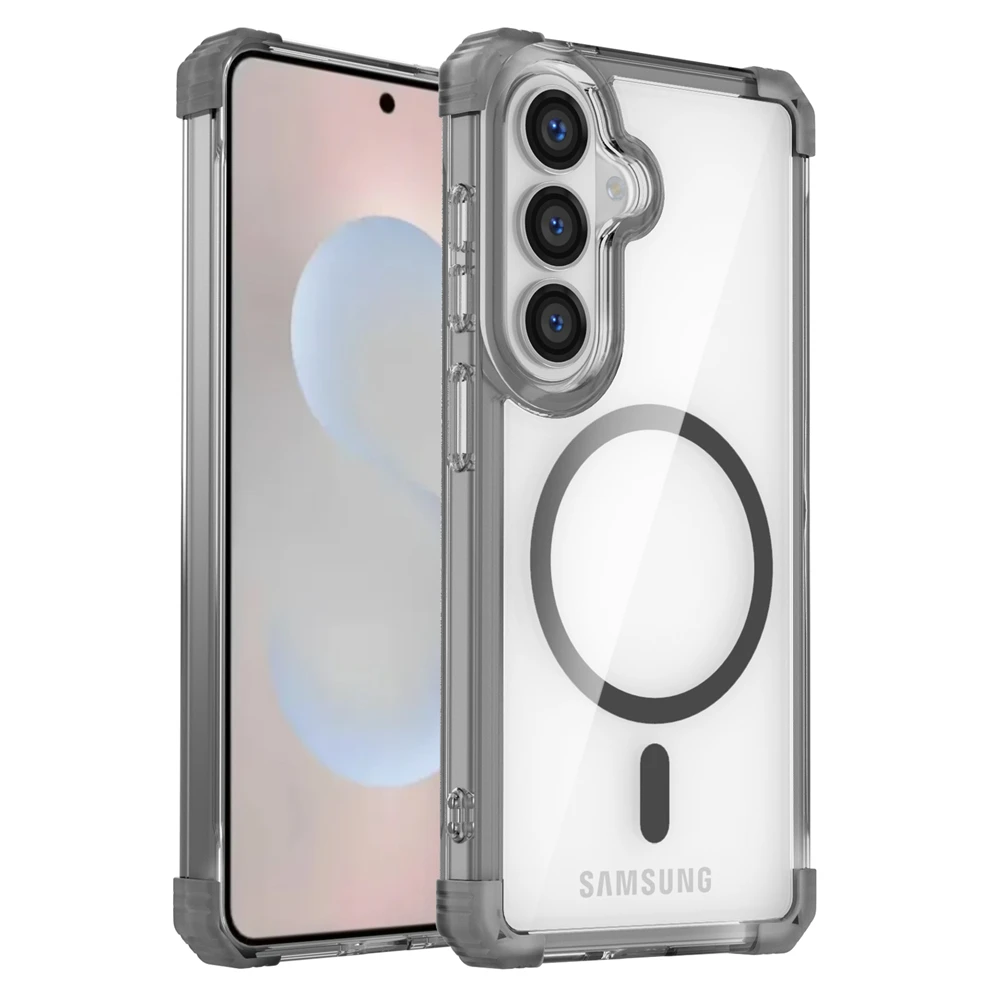 Shockproof Clear Magnetic Case with Corner Airbags and Glossy Finish