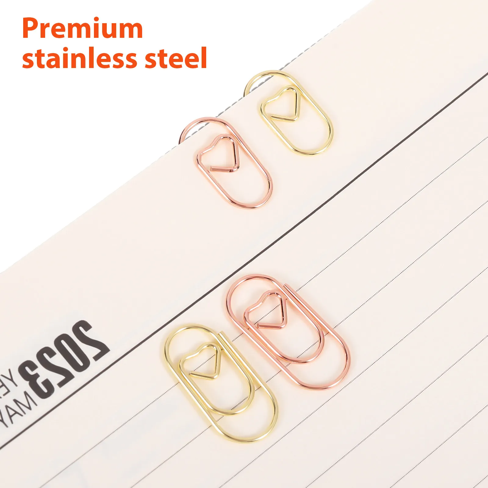 400Pcs 러브 하트 종이 클립 금속 문서 클립 파일 용 장식 사무용품 메모 사진 메모 티켓 학교