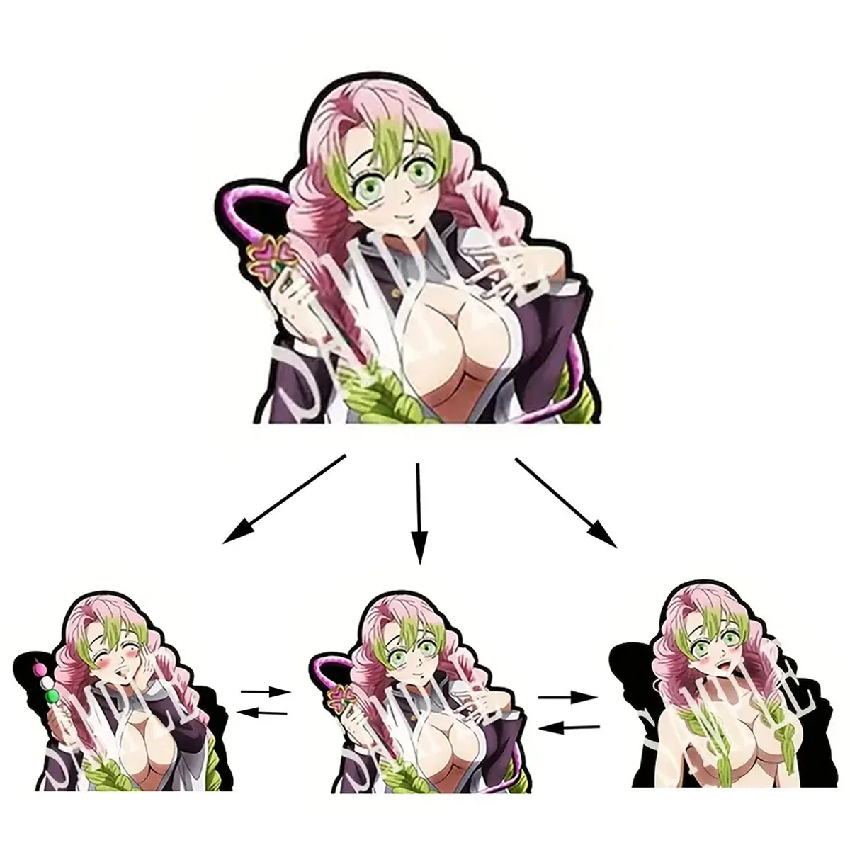 

Anime 3D Motion Stickers Decal Cartoon Pattern changes Stickers for Car Laptop Luggage Wall Decoration