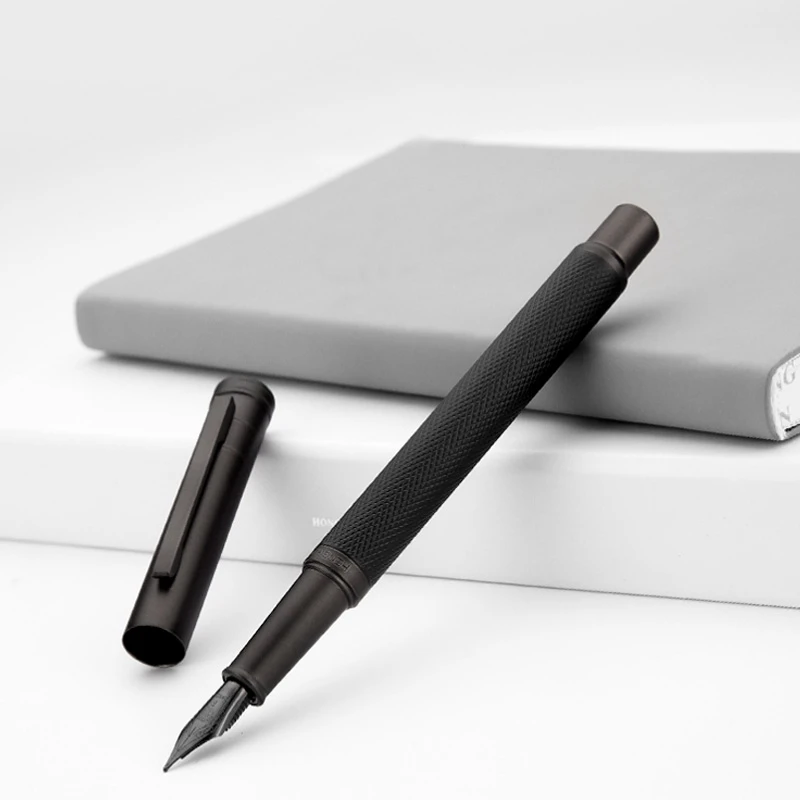 

HongDian 1850 Fountain Pen Full Metal with Clip F Nib ink Pens Stainless Steel Classic School stationery Office Supplies giftss
