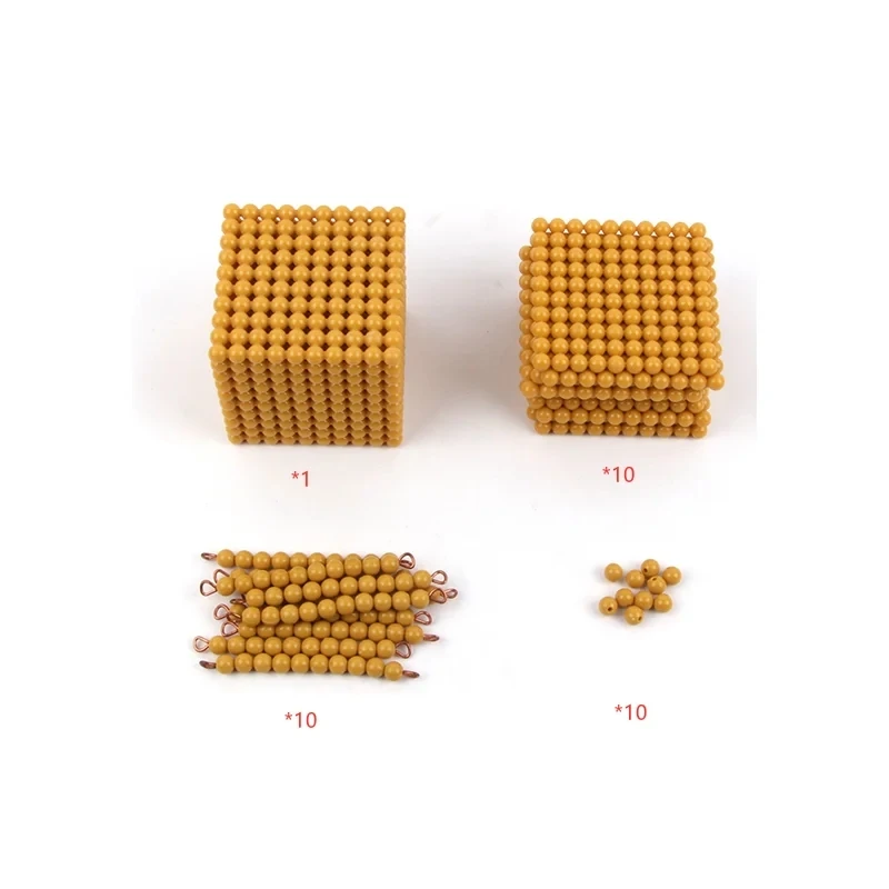 モンテッソーリ 教具 十進法 金ビーズ Amazon.co.jp: 【MONTE Kids】モンテッソーリ教具 - 十進法1-1000の金