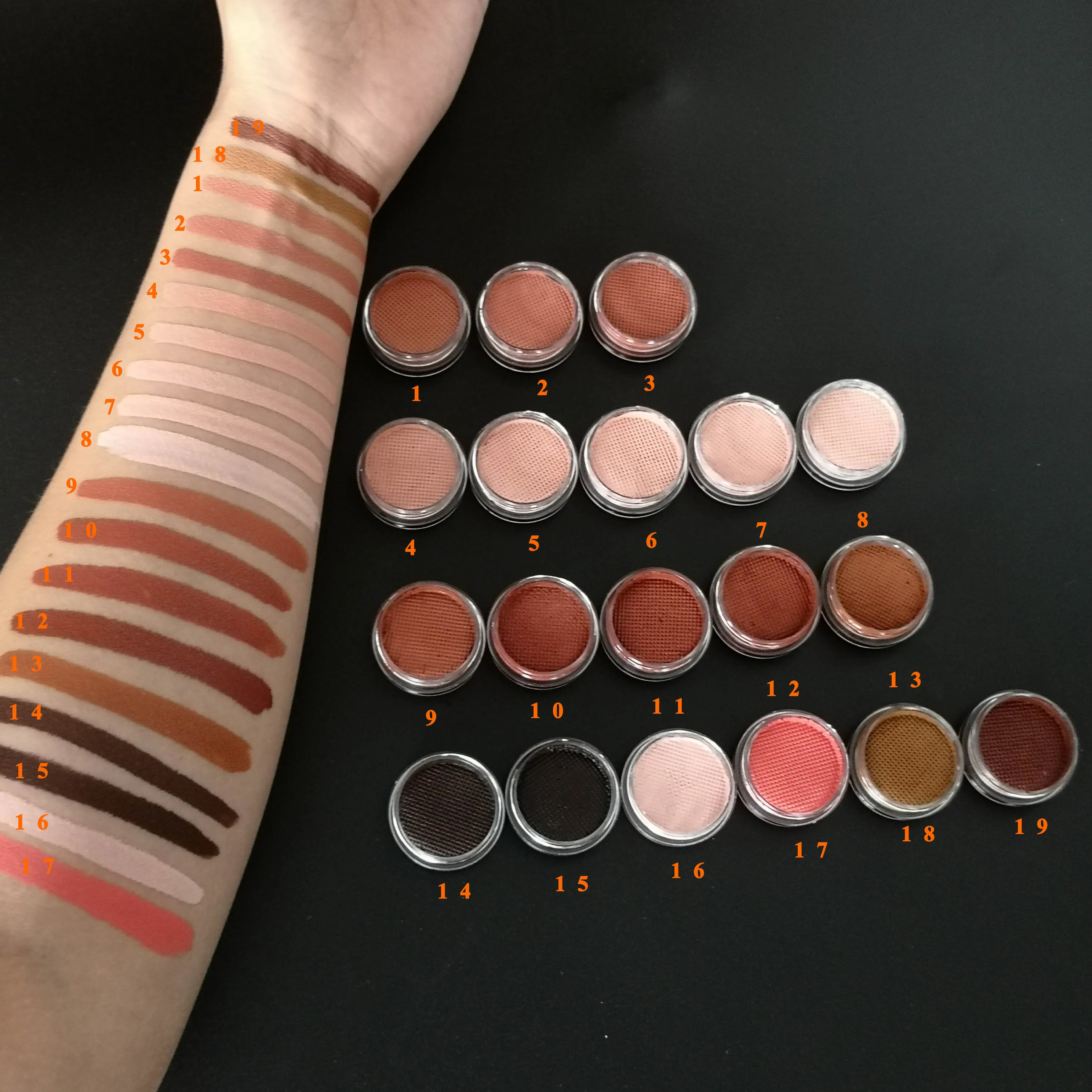 3g Matte Brown Color Water-Based Face Body Painting Water Activated Eyeliner Wet Cake Liner 5