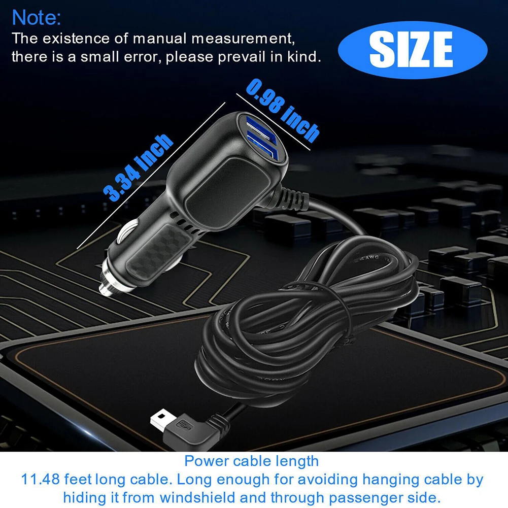 3-typen Ladekabel Dash Cam Auto Ladegerät Mini USB Kabel Micro USB Netzkabel Versorgung 12-24V auto Ladegerät Für DVR Kamera GPS – Detail 3