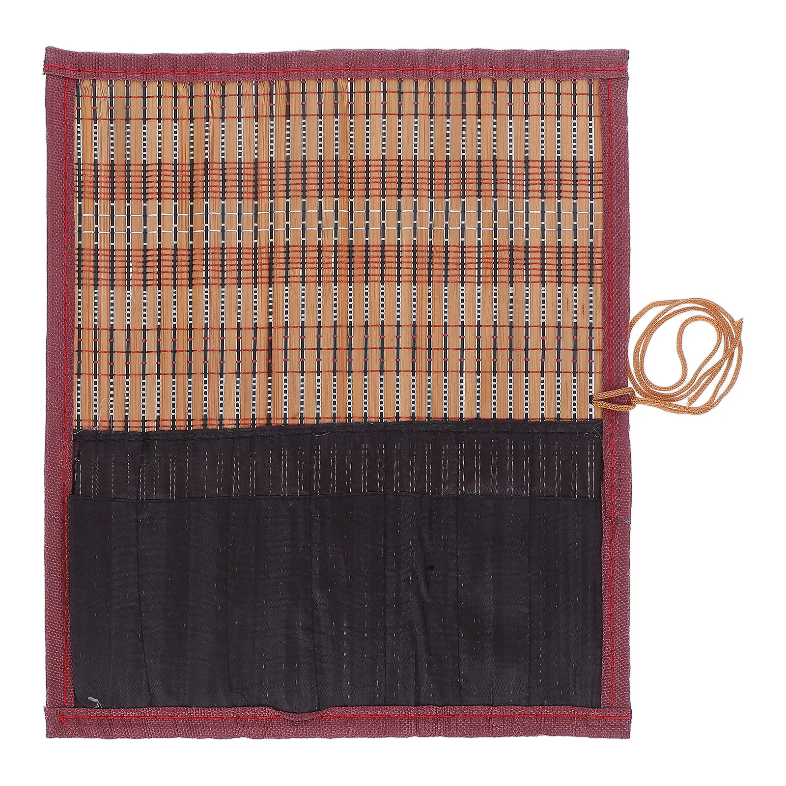 대나무 페인트 붓 롤업 케이스 서예 용품 수채화 홀더 펜 아트 가방 드로잉용 아티스트 가방