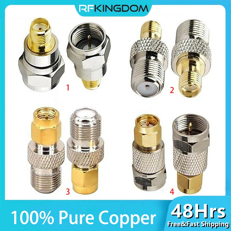 TV F Typ Männlich Weiblich Jack auf SMA Männlich Weiblich Stecker Reinem Kupfer RF Koaxial Coax Adapter Gerade F auf SMA Stecker