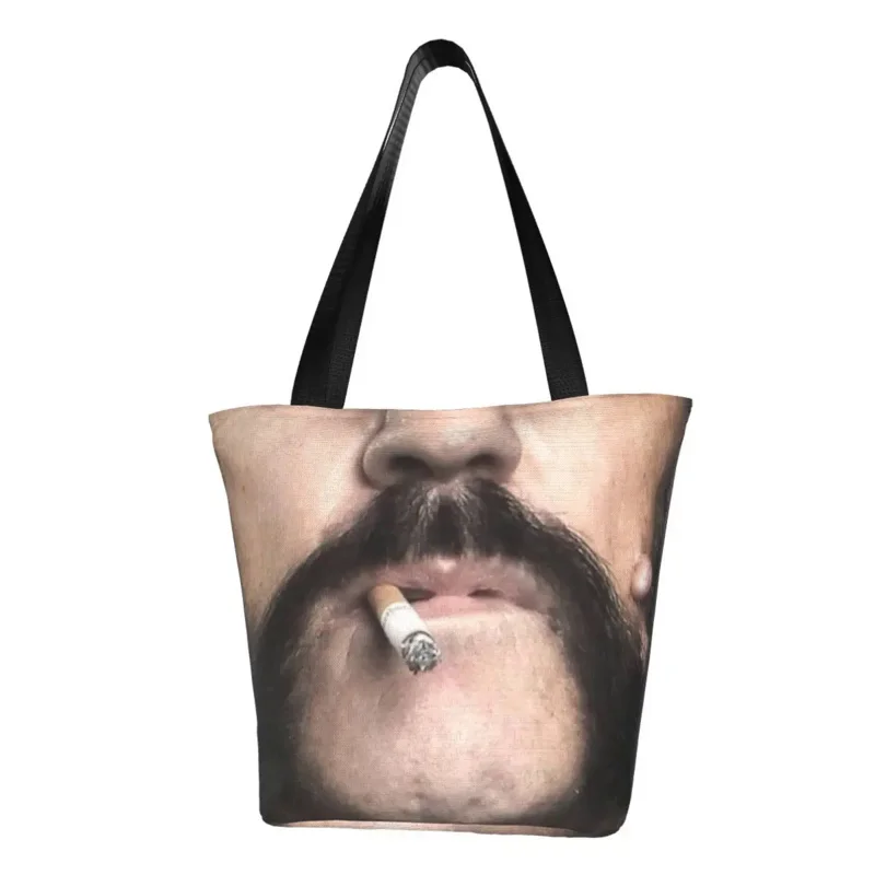 

Lemmys Lemy сумки для продуктов, сумки для покупок, женская модная холщовая сумка-шоппер через плечо с бородой и сигарами, вместительные сумки