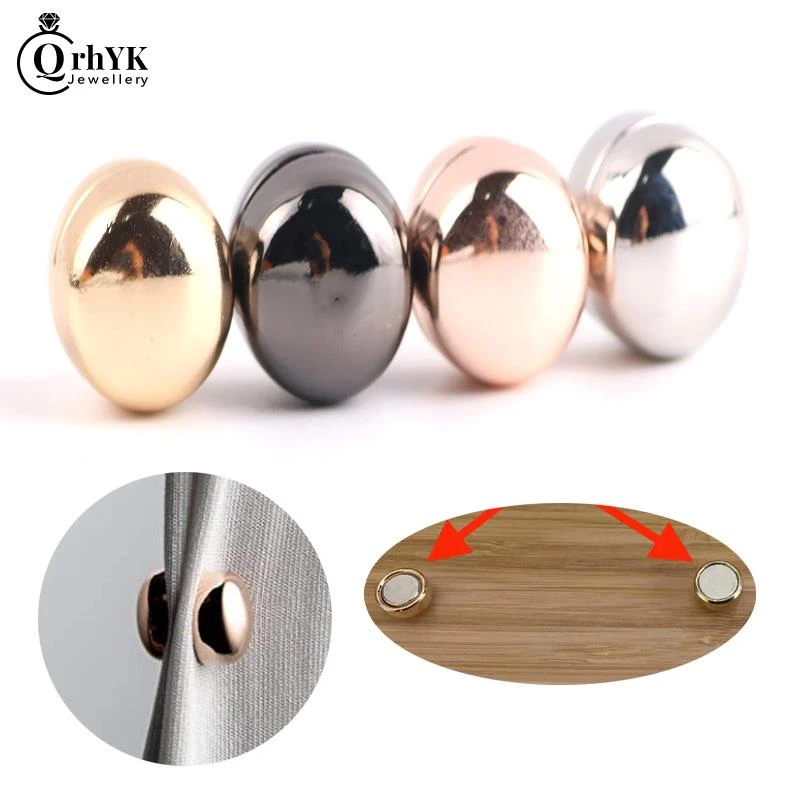 Alfileres redondos de Hijab para mujer, broches magnéticos sin agujero para bufanda musulmana gasa, regalo para amigos, accesorios de decoración femenina, 1 par|Broches| - AliExpress